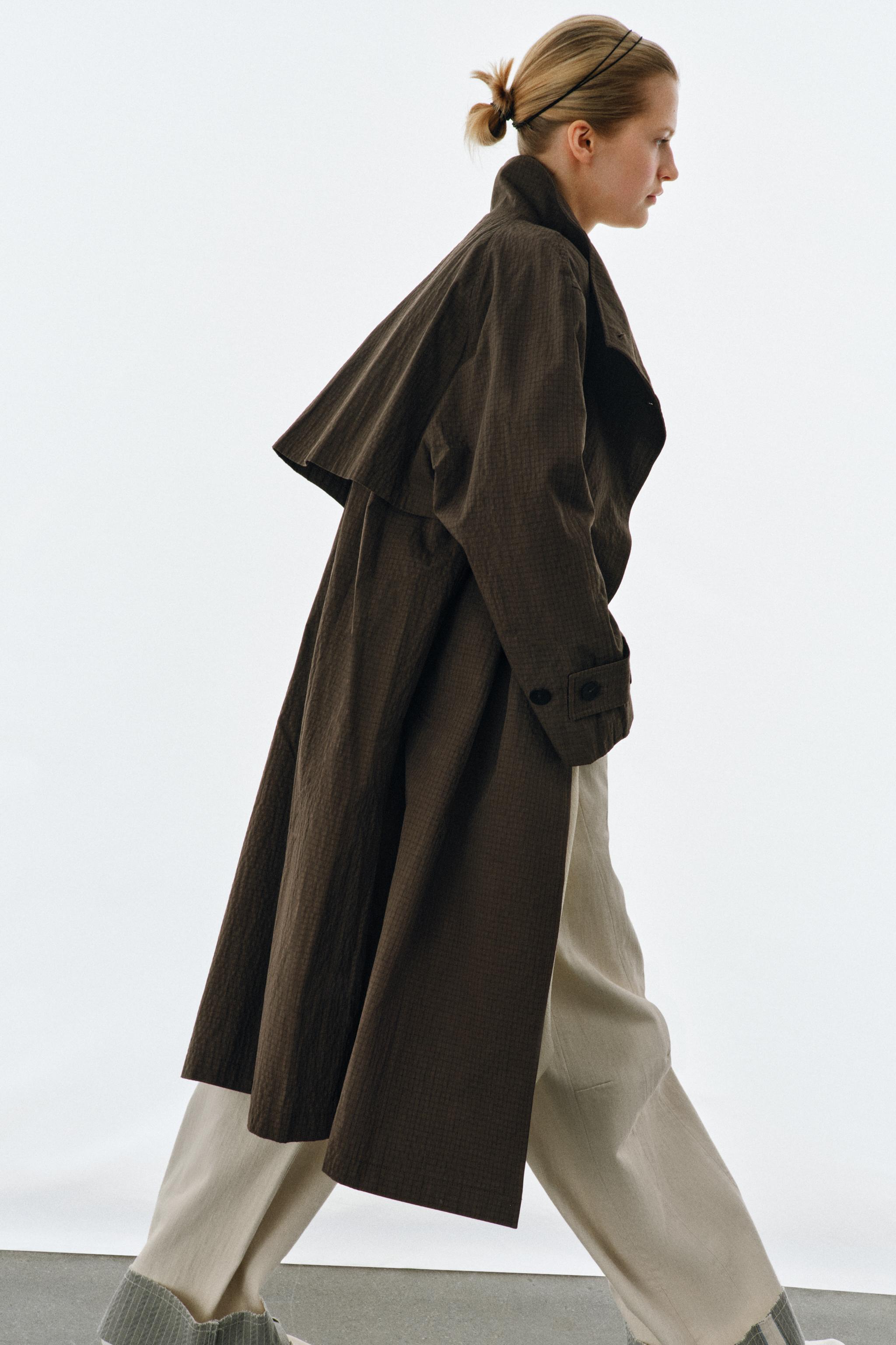 ZW PLAID OVERSIZED TRENCH COAT