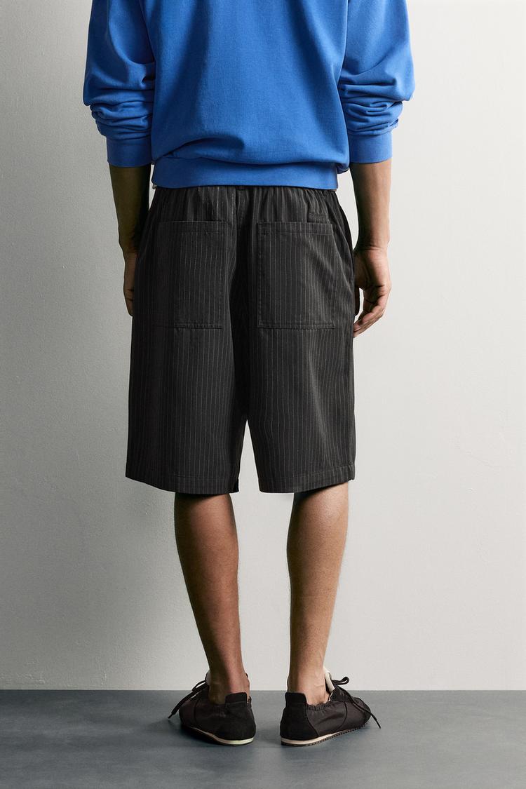 Pantalones cortos Bermuda de corte holgado a rayas 3