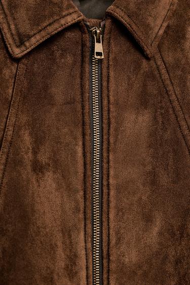 FAUX SUEDE JACKET - Dark tan by Zara - Image 5