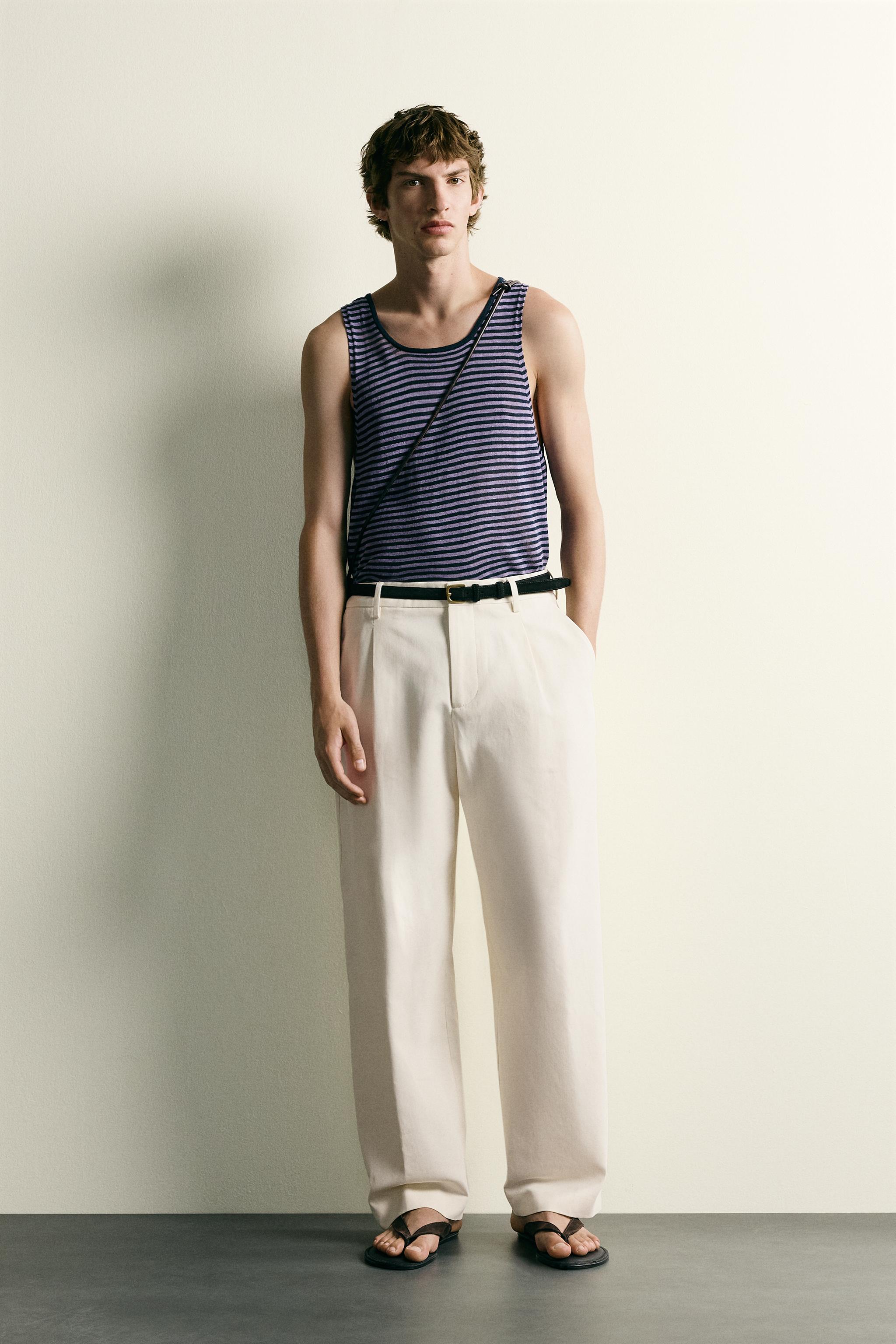 ストライプ柄ジャカードニットタンクトップ - リラ | ZARA Japan / 日本