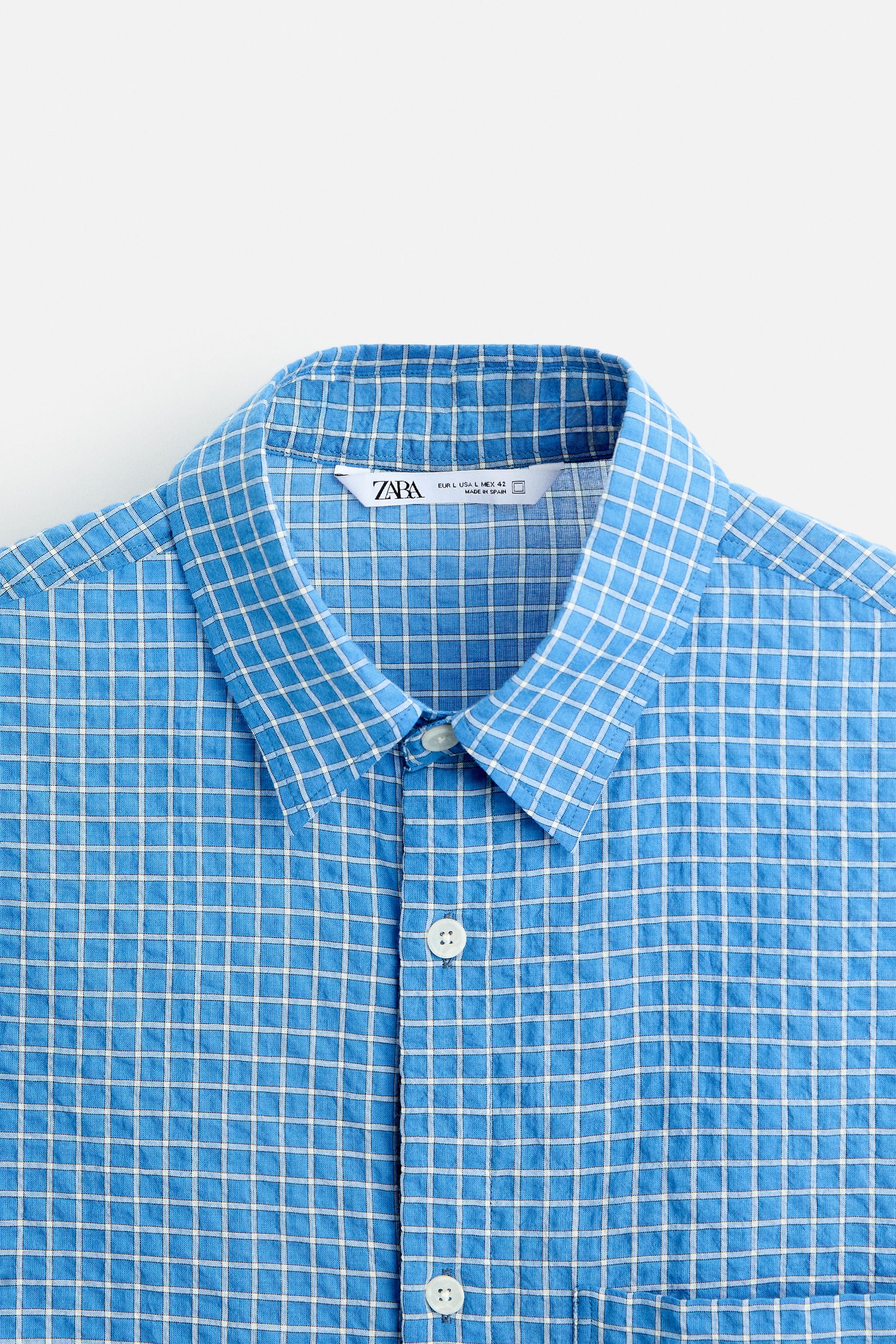 TEXTURED PLAID SHIRT - Bluish | ZARA United States
