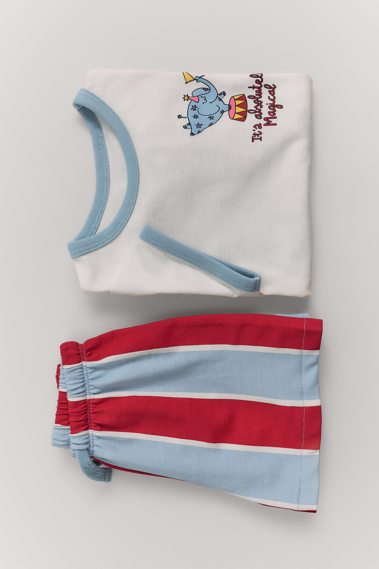 1 1/2-6 YEARS/ CIRCUS PRINT PYJAMAS — Blue