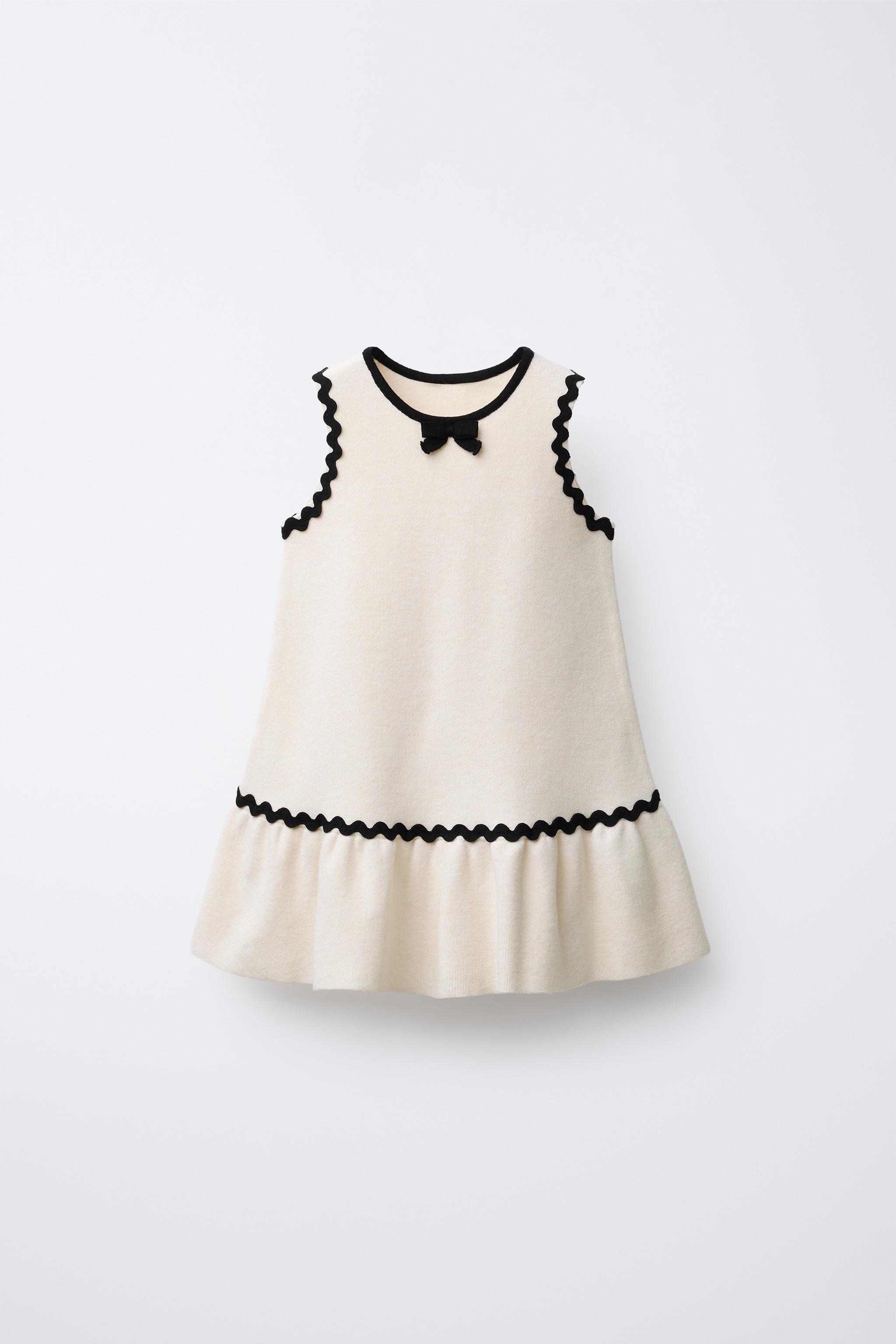 CONTRAST WAVY KNIT DRESS