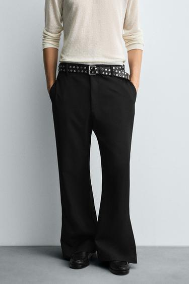 Zara FLARE FIT PANTS - Black