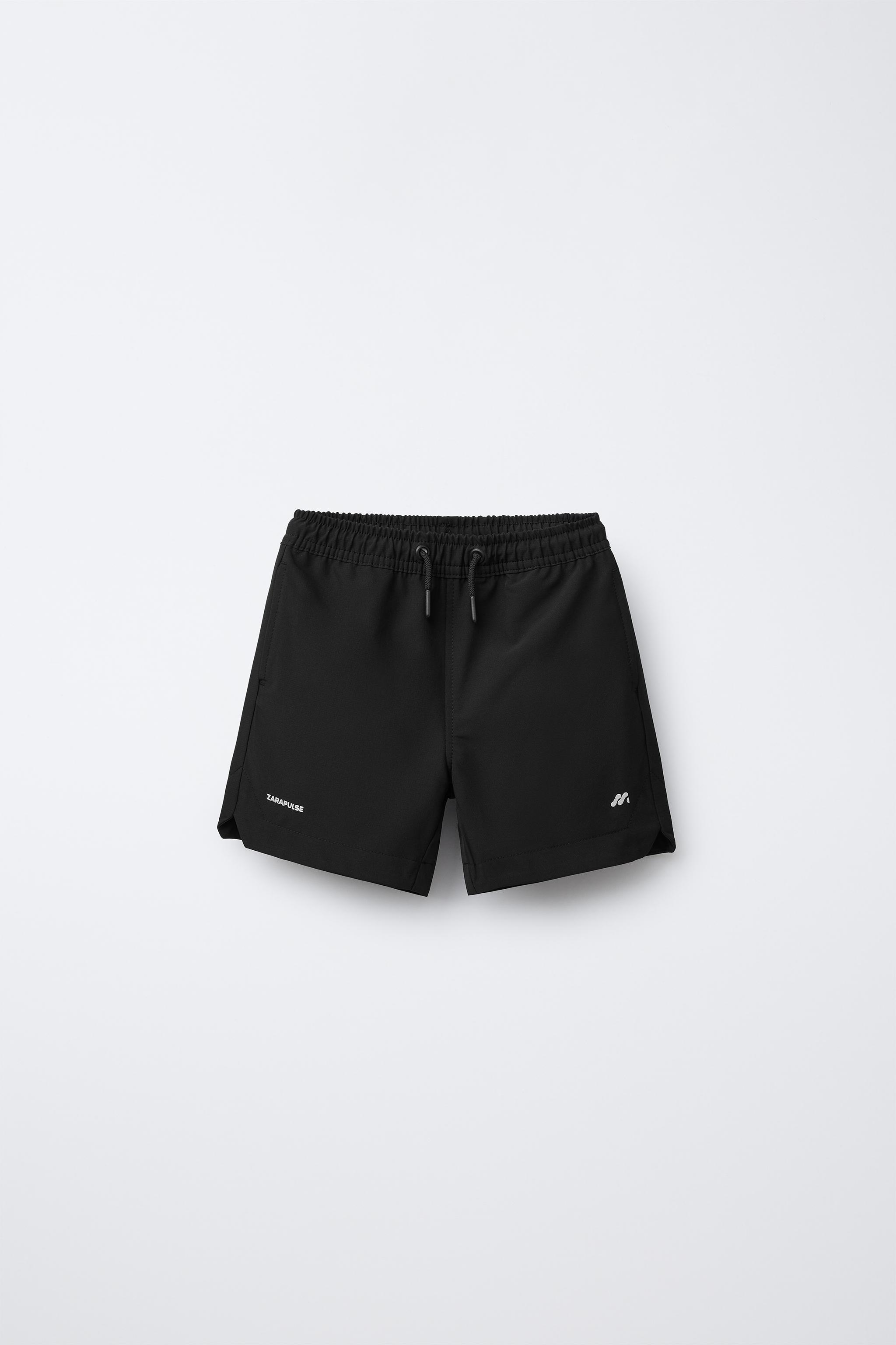 TECHNICAL LOGO SHORTS - Black | ZARA United States