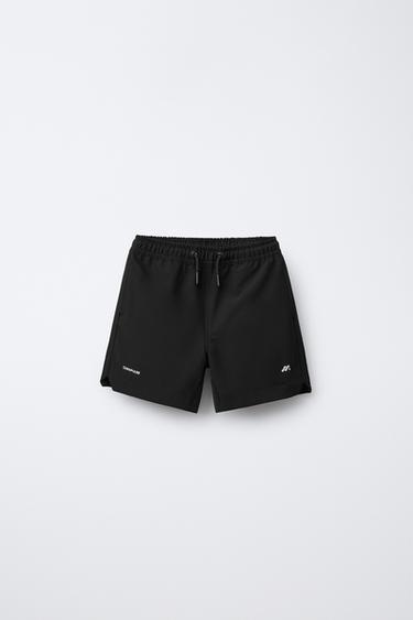 BERMUDA TÉNICA LOGO - Negro de Zara