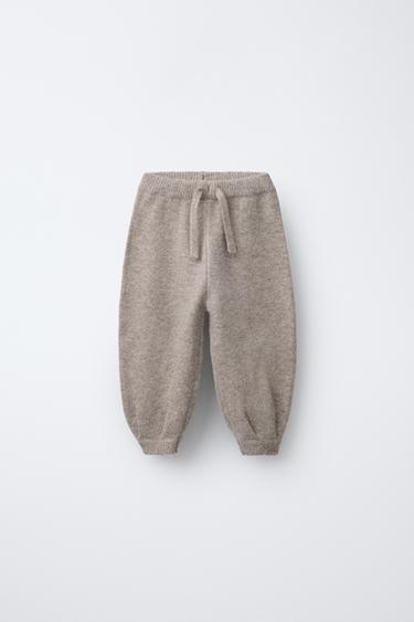 OVERSIZE KNIT JOGGERS - Light beige by Zara - Image 0