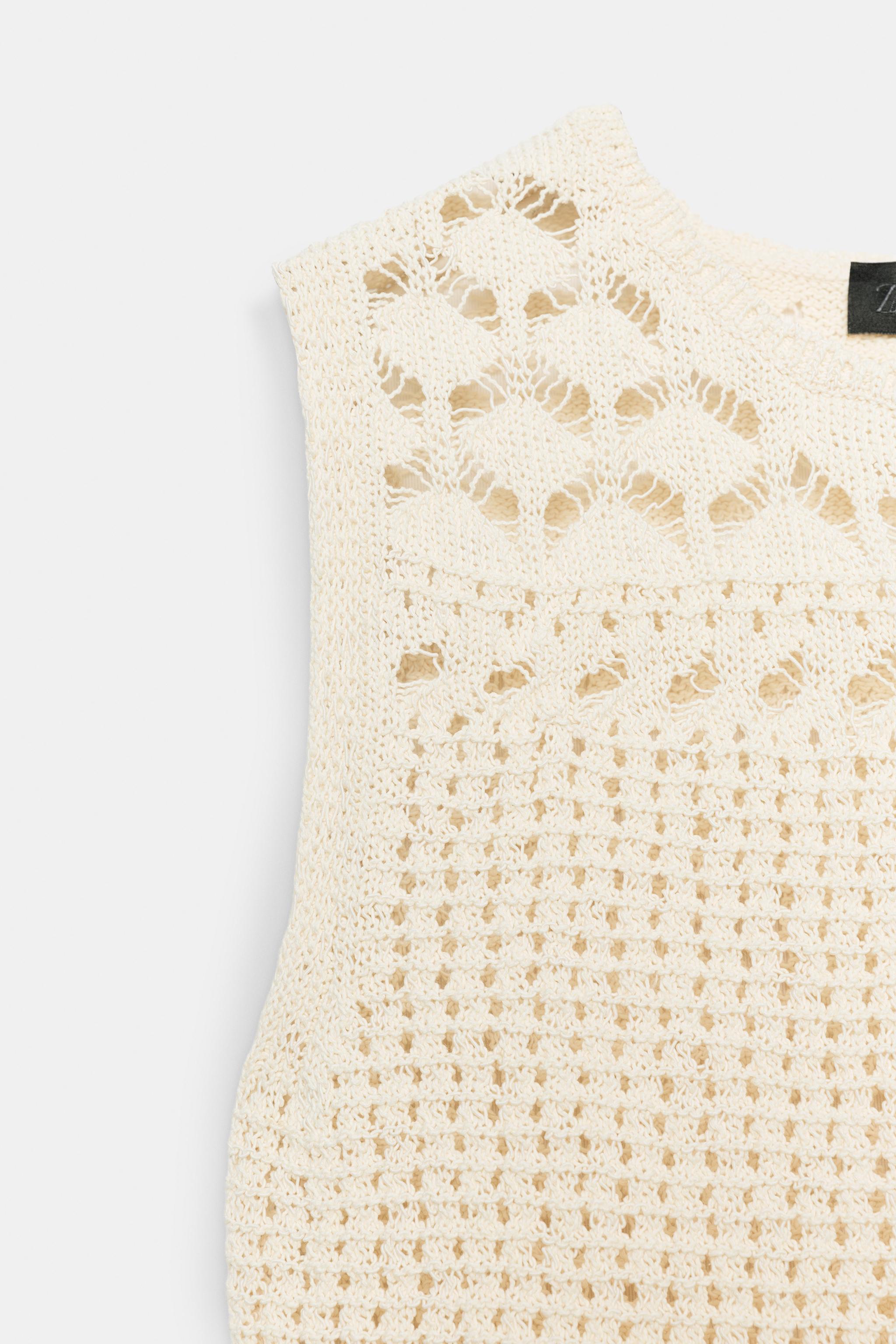 Женские свитеры Zara POINTELLE KNIT TOP — фото 9