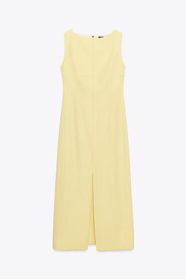 VESTIDO MIDI CREMALLERA - Mantequilla de Zara