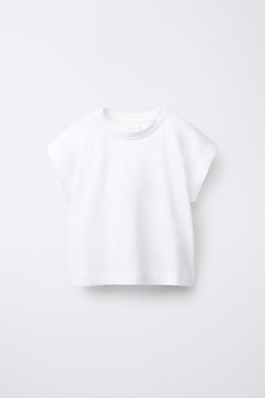 Zara Beyaz - DÜZ RENKLİ PİLİLİ T-SHIRT
