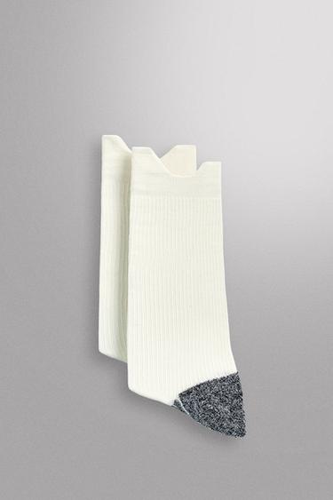 Zara 2-PACK TRAINING SOCKS - Light yellow