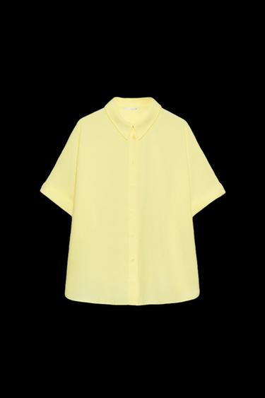 SHORT SLEEVE FLOWING SHIRT - Yellow by Zara - Image 0