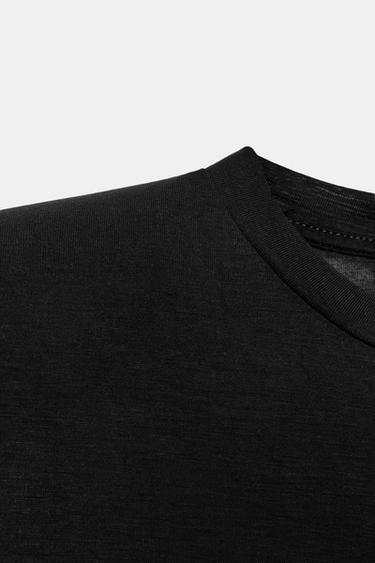 FLUID SLEEVELESS T-SHIRT WITH SHOULDER PADS - Black by Zara - Image 6