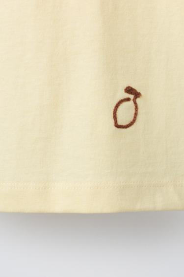EMBROIDERED T-SHIRT - Yellow by Zara - Image 3