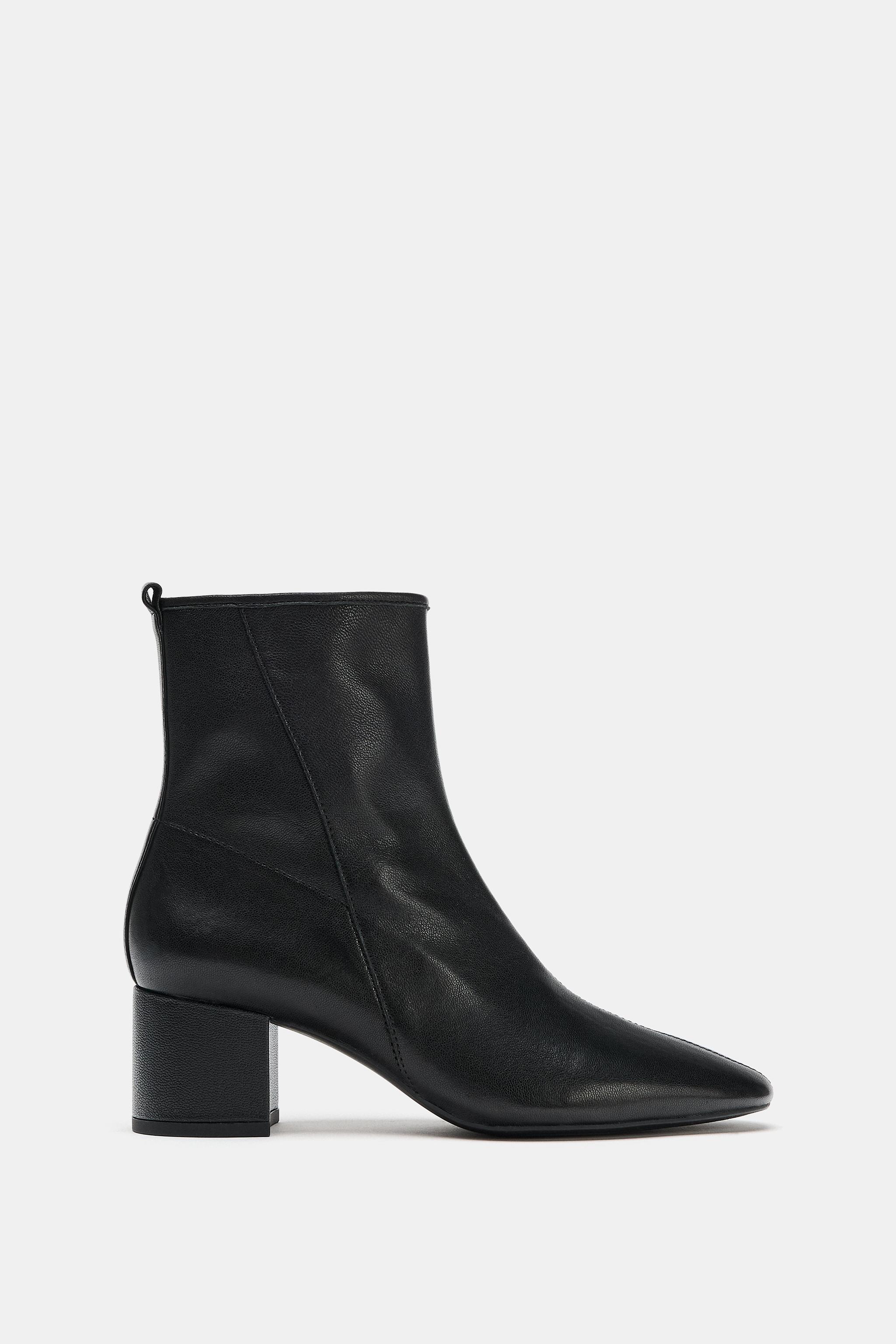 BOTTINES À TALONS EN CUIR SOFT