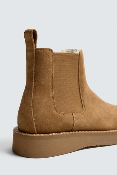 LEATHER CHELSEA BOOTS - Beige by Zara - Image 5