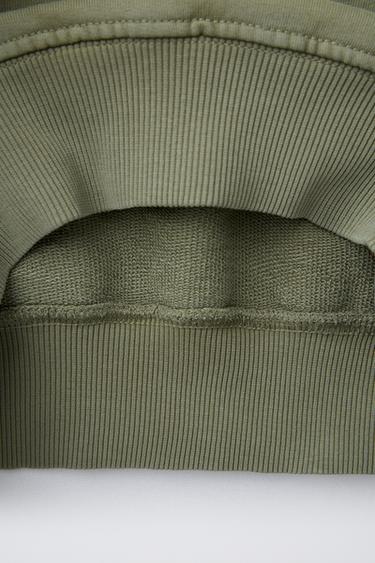HOODIE WITH LABEL DETAIL - Green by Zara - Image 3