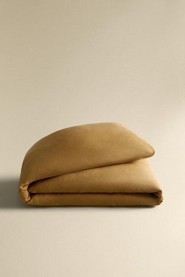 WASHED LINEN DUVET COVER (140 GxM²) - Mustard by Zara - Image 4