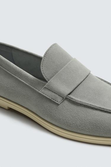 CASUAL LEATHER LOAFERS - Sky Blue by Zara - Image 5