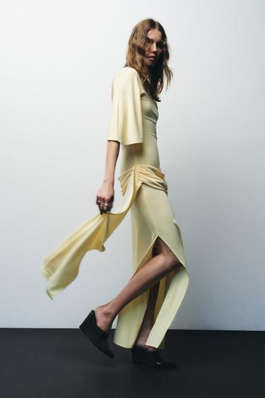 OPEN BACK CAPE LONG DRESS - Bright yellow by Zara - Image 2