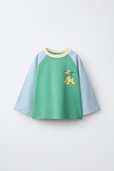 CAMISETA MANGA RANGLÁN PLUTO© DISNEY - Verde fuerte de Zara