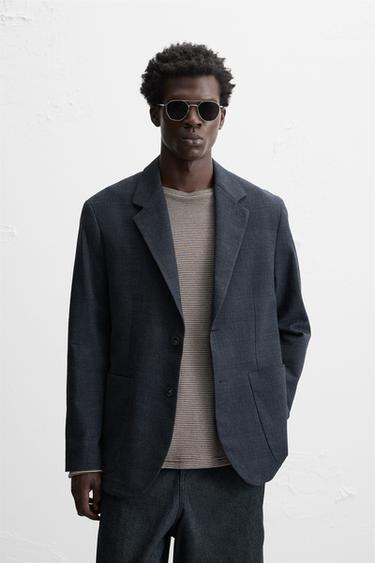 BLAZER REGULAR FIT STRUCTURE - Bleu marine de Zara - Image 1