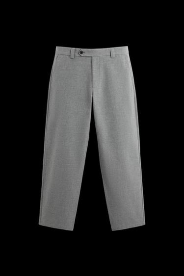 PANTALÓN STRAIGHT FIT ESTRUCTURA - Gris de Zara - Imagen 0