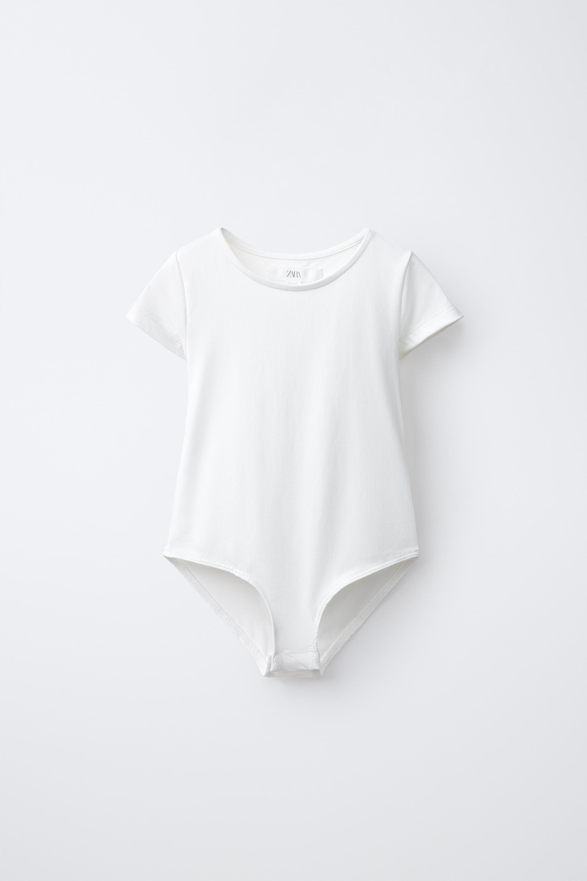 SHORT-SLEEVE POLYAMIDE BODYSUIT — White
