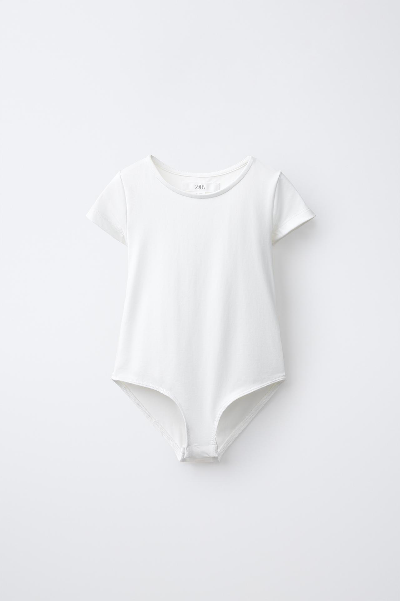 SHORT-SLEEVE POLYAMIDE BODYSUIT — White