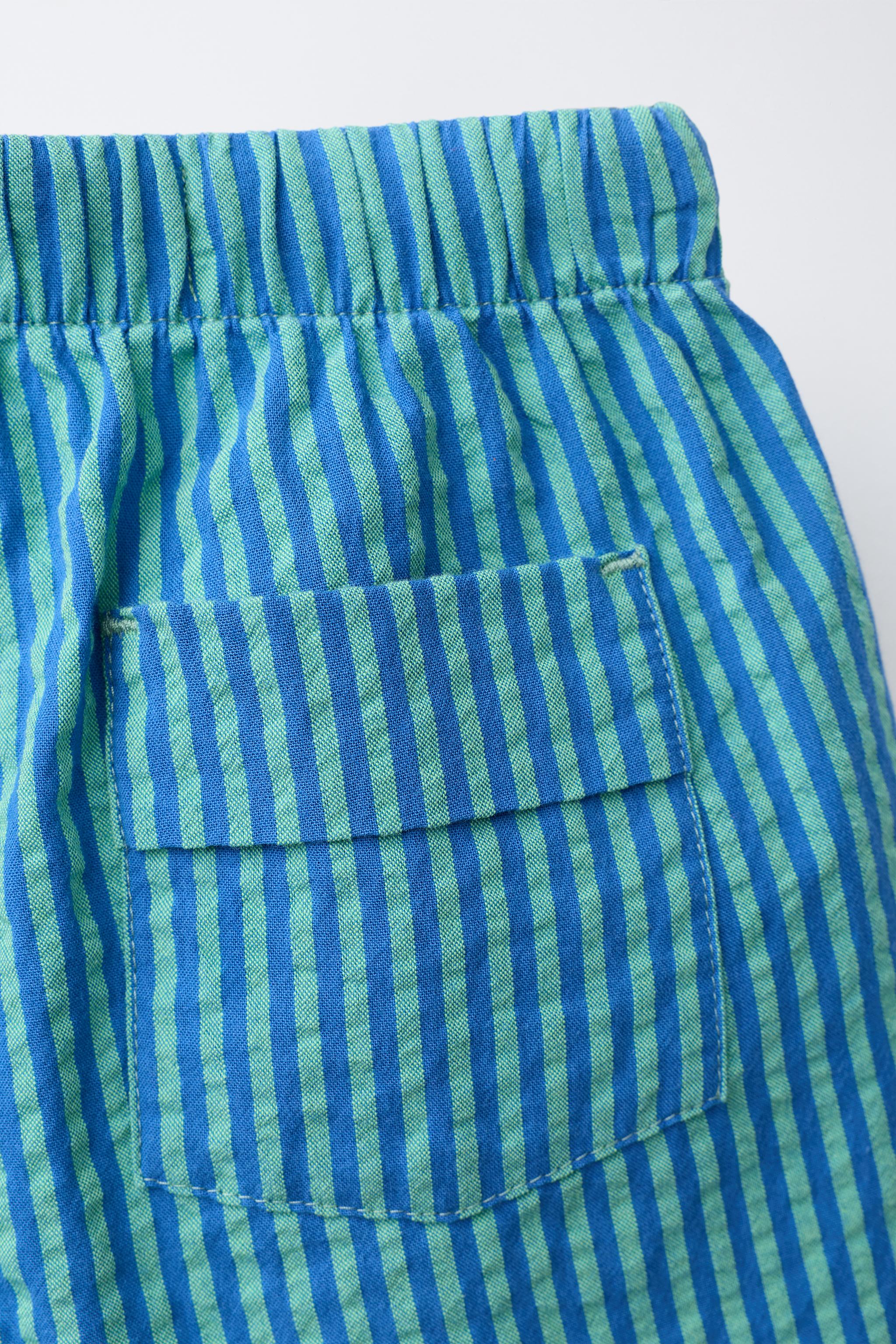 Детские шорты Zara SEERSUCKER STRIPED SHORTS — фото 4