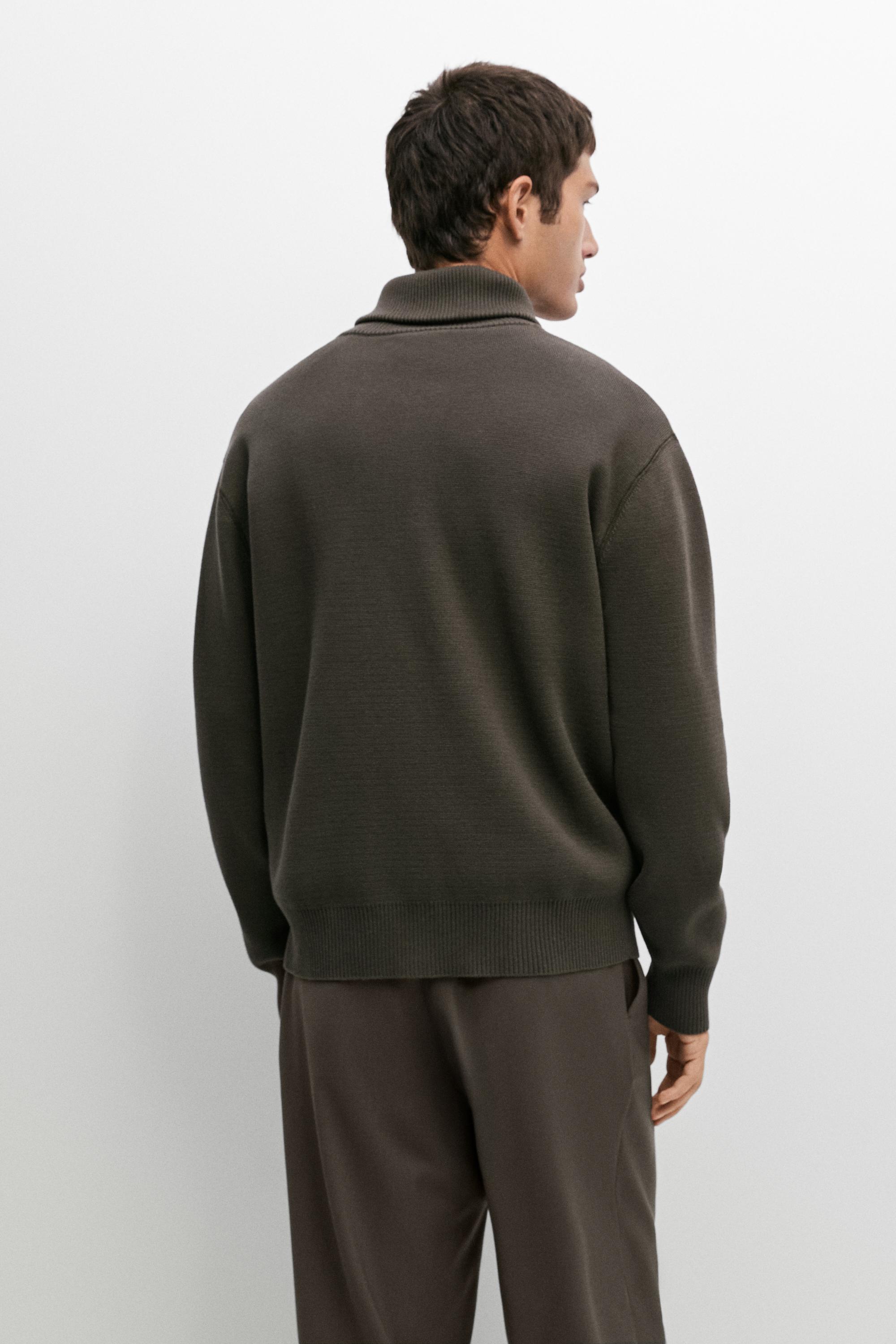100% cotton zip-up knit cardigan