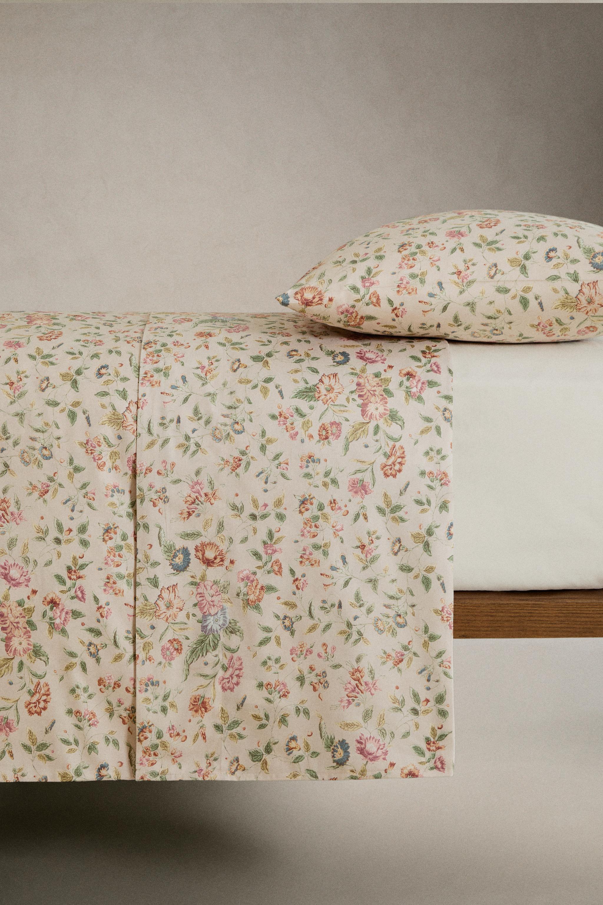 FLORAL SATEEN FLAT SHEET (300 THREAD COUNT