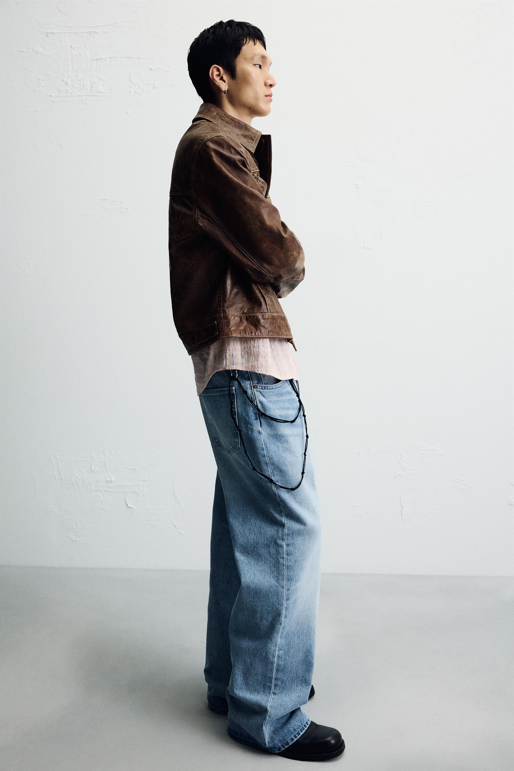 ZARA リンクルフィニッシュ デニムパンツ X FANGLU LIN 3991/473 リンクルフィニッシュ デニムパンツ X FANGLU LIN - ブルー