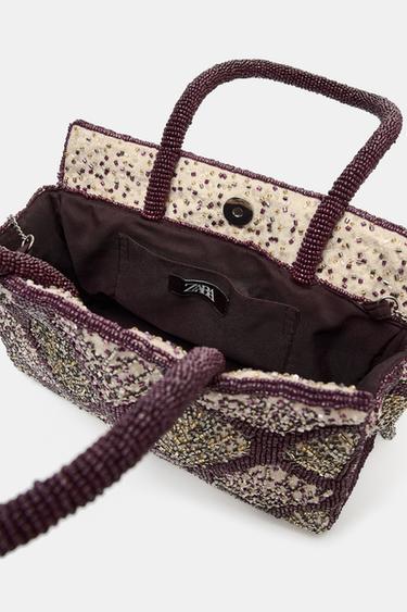 SEQUIN BEADED TOTE BAG - Multicoloured by Zara - Image 3