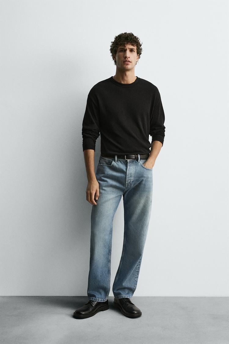 STRAIGHT ANKLE FIT JEANS Mid-blue ZARA India - Main Image