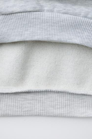 SWEAT À CAPUCHE ET INSCRIPTION - Gris chiné de Zara - Image 3