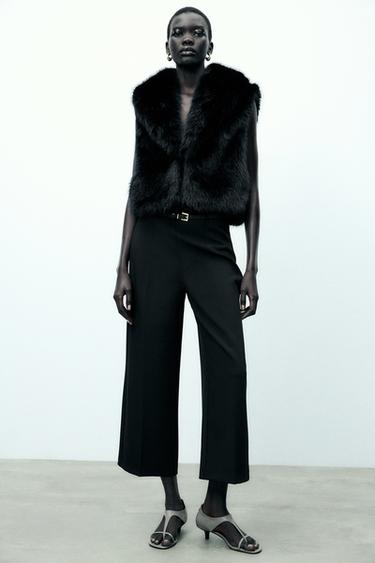 ZW COLLECTION BELTED CULOTTES - Black by Zara - Image 0