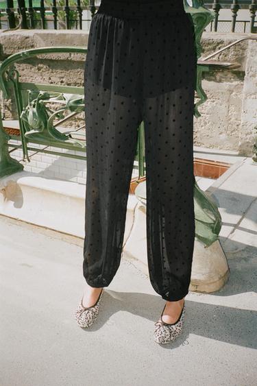 POLKA DOT BALLOON TROUSERS - Black by Zara
