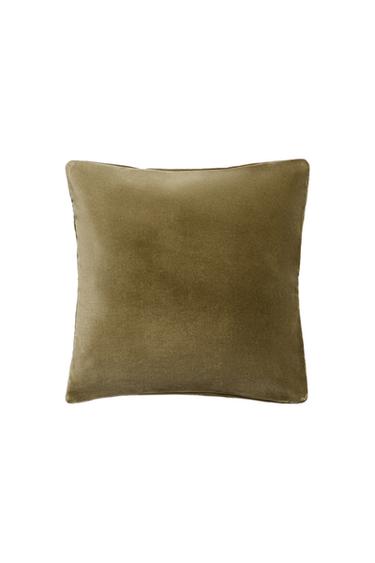 CAPA DE ALMOFADA DE VELUDO LISO - Verde da Zara
