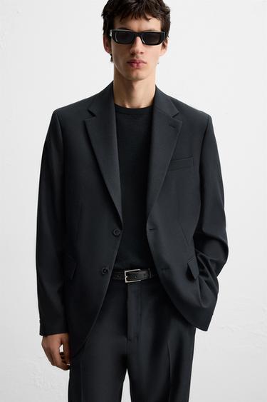 BLAZER COSTUME AVEC LAINE - Bleu marine de Zara - Image 5