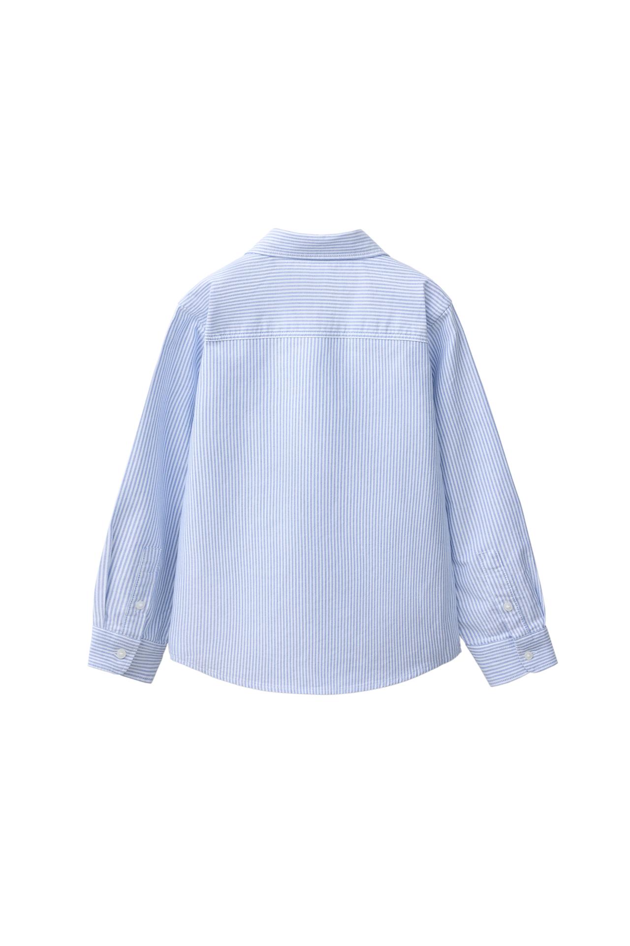 STRIPED OXFORD SHIRT — Sky blue