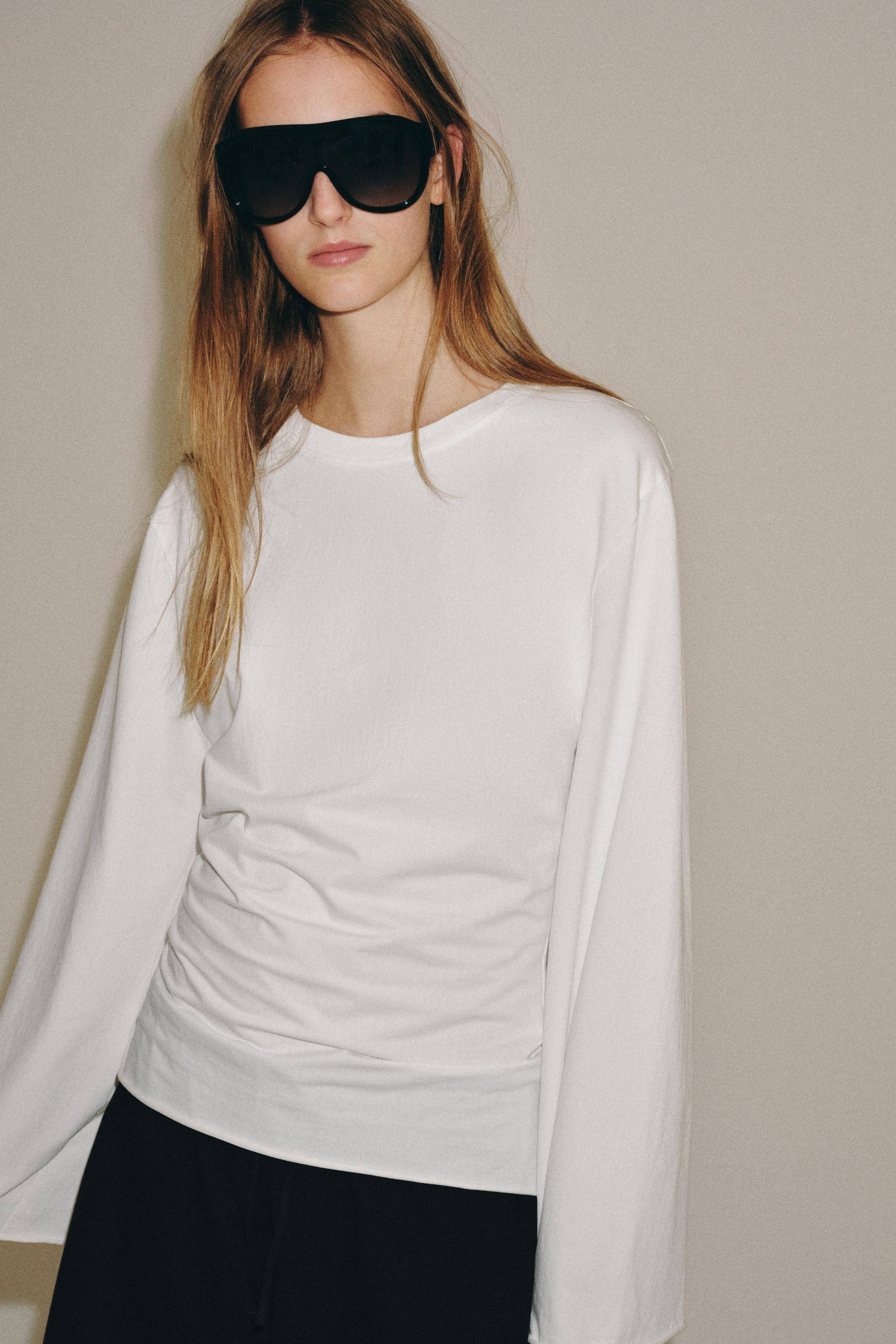 COTTON LONG SLEEVE T-SHIRT — White