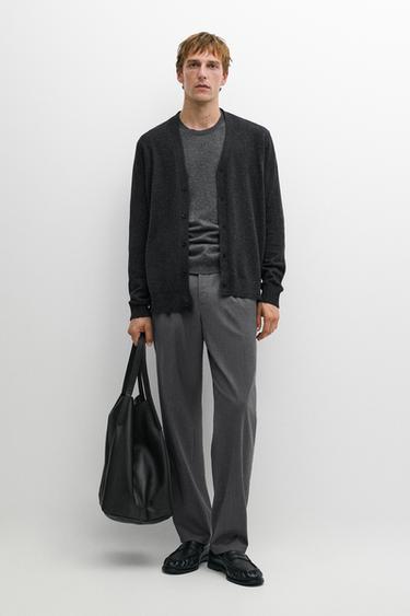 100% cashmere button-up knit cardigan — Anthracite Gray 1