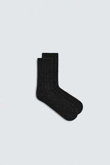 Zara RIBBED WOOL SOCKS - Gray marl