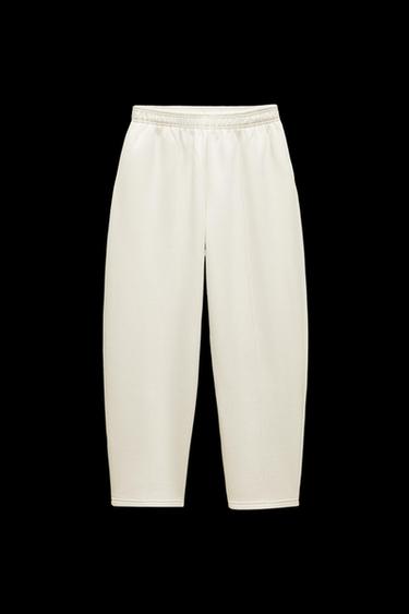 CARROT FIT PLUSH TROUSERS - Ecru by Zara