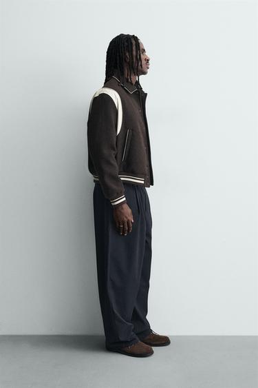 BLOUSON BOMBER AVEC CONTRASTES - Marron de Zara - Image 3