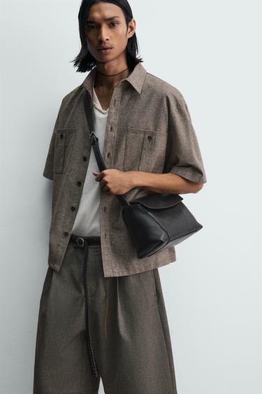 OVERSIZE FIT SHIRT WITH POCKETS - brown vigore by Zara - Image 4