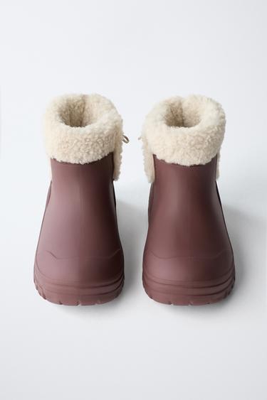 BOTTES DE PLUIE EFFET MOUTON - Bordeaux de Zara - Image 3