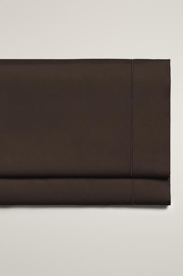 (300 НИТОК) САТИНОВЕ ПРОСТИРАДЛО З ОКАНТОВКОЮ - Brown Zara
