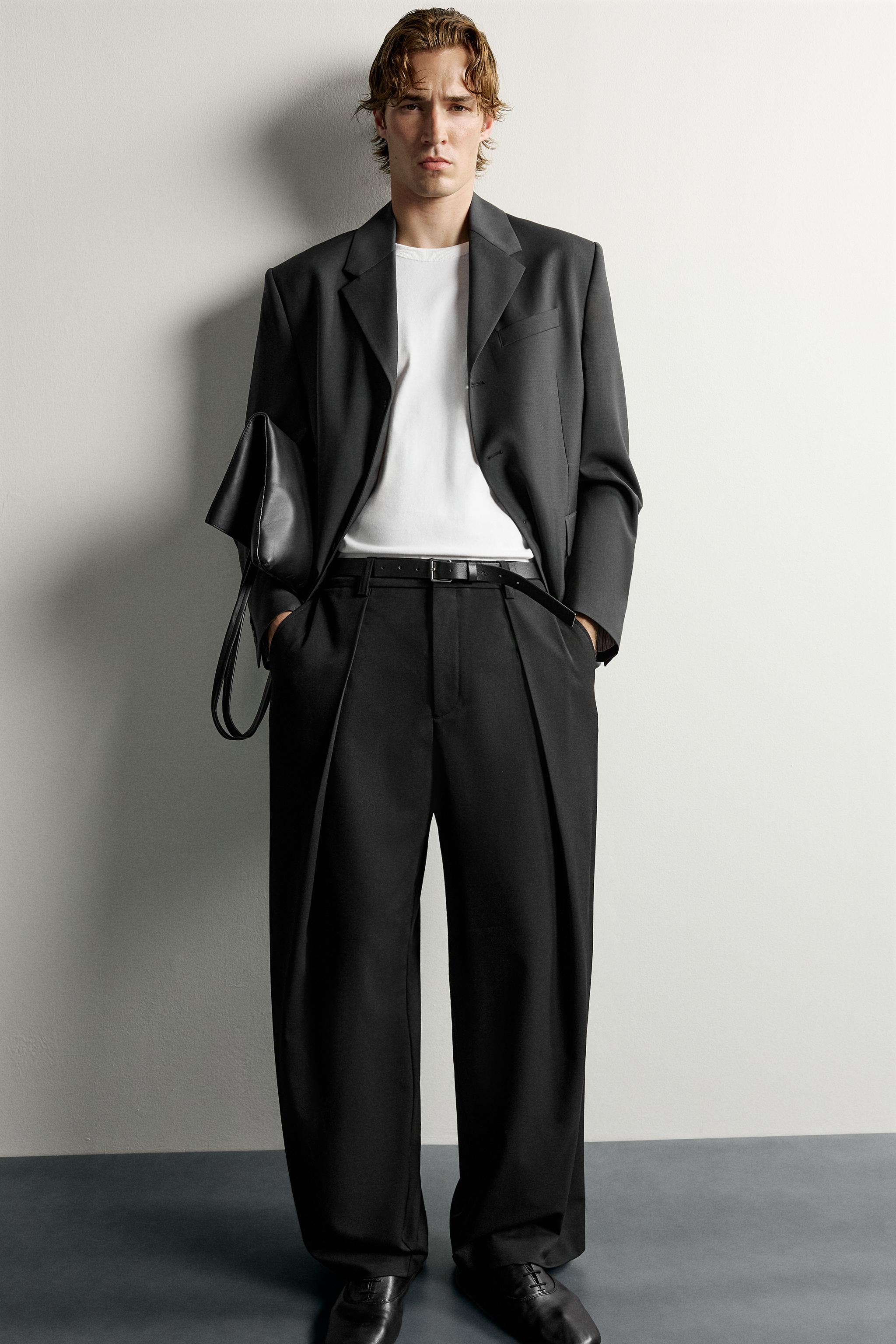 Zara PİLİLİ RELAXED FIT PANTOLON görsel 6